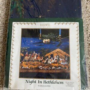 Brand New Vintage "Night In Bethlehem" 60 x 84 Tablecloth